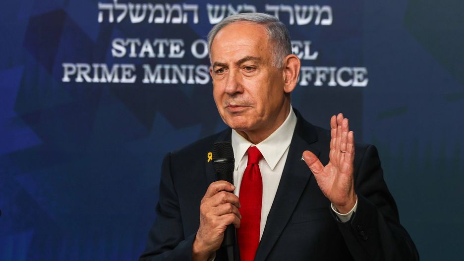 Israeli Prime Minister Netanyahu addresses press conference in Jerusalem
epa12123676 Israeli Prime Minister Benjamin Netanyahu addresses a press conference in Jerusalem, 21 May 2025.  EPA/RONEN ZVULUN / POOL 
Dostawca: PAP/EPA.
RONEN ZVULUN / POOL
PM, war, NETANYAHU