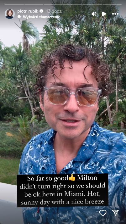 Relacja Piotra Rubika na Instagramie