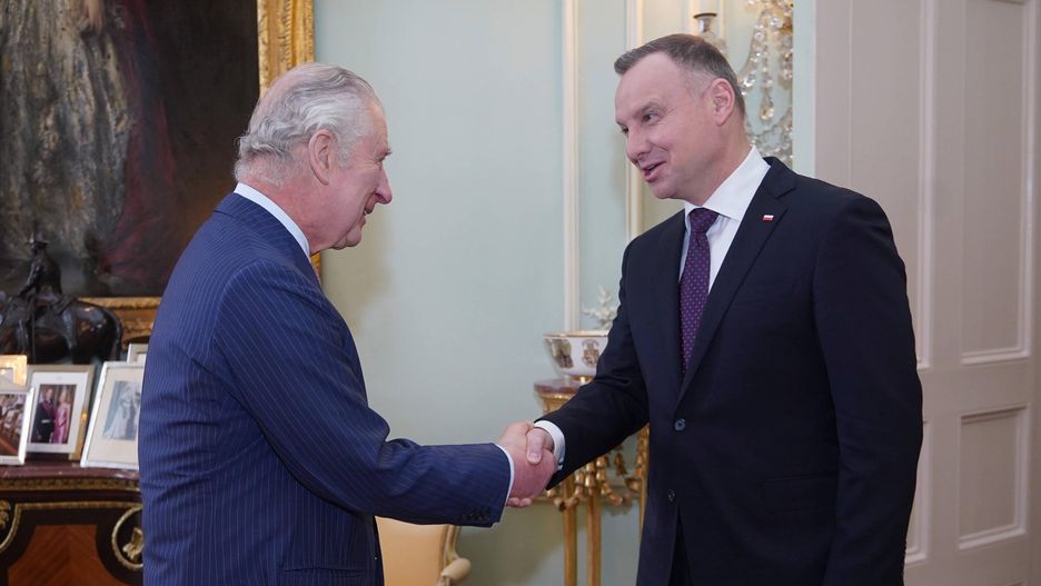 Audience at Buckingham Palace
King Charles III receives President Andrzej Duda of Poland, during an audience at Buckingham Palace, London. Picture date: Friday February 17, 2023. 
Dostawca: PAP/PA
Yui Mok
Audience at Buckingham Palace## PA2023, Charles, royal, royalty,