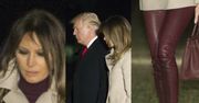 Melania w OBCISŁYCH, SKÓRZANYCH spodniach wraca z Donaldem i Barronem do Białego Domu. Seksowna?
