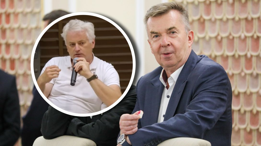 Piotr Sankowski (z lewej) i minister nauki Dariusz Wieczorek