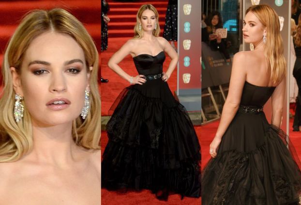 Elegancka Lily James na gali BAFTA