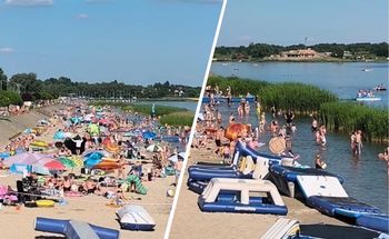 Tłumy wyległy na plażę. Zobacz, co dzieje się nad jeziorem
