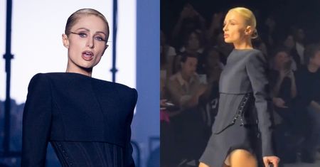 Paris Hilton paraduje po wybiegu w roli modelki podczas pokazu Muglera. Internauci zawiedzeni: "Jak ona chodzi?" (ZDJĘCIA)