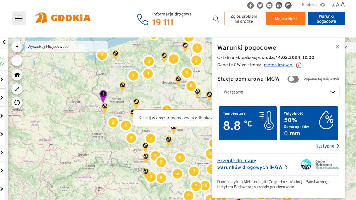 Mapy GDDKiA z nową funkcjonalnością