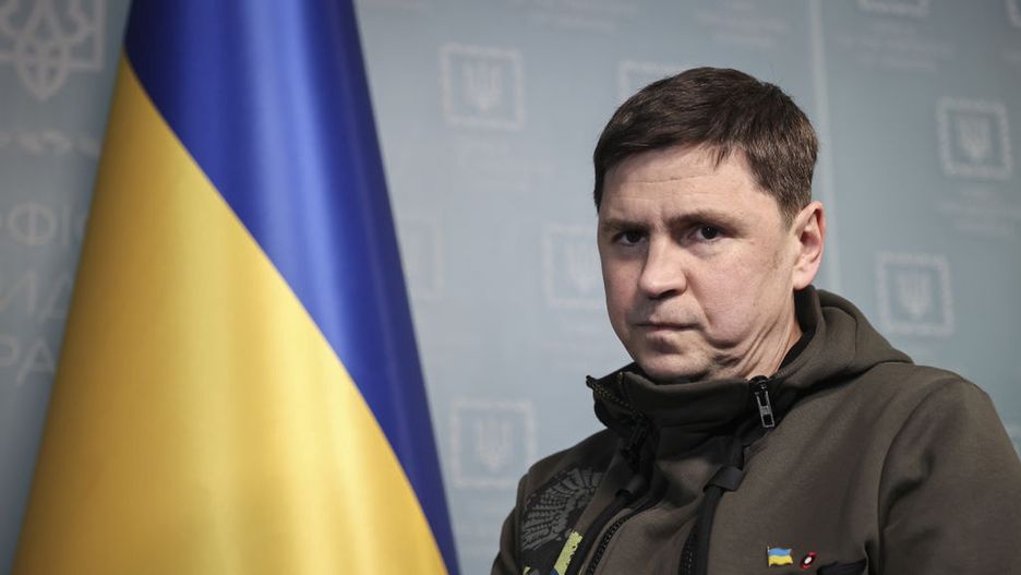 Head of the Ukraine president's office, Mikhail PodolyakKYIV, UKRAINE - MARCH 09: Head of the Ukraine president's office, Mikhail Podolyak speaks during an interview on Russia-Ukraine crisis and negotiations between Kyiv and Moscow in Kyiv, Ukraine on March 09, 2022. (Photo by Emin Sansar/Anadolu Agency via Getty Images)Anadolu Agencyhead of the ukraine president's office, mikhail podolyak