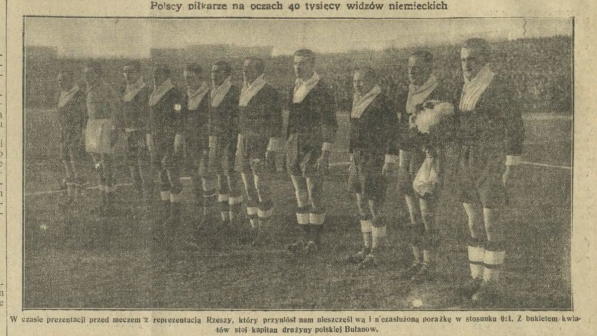 Polska drużyna na meczu z Niemcami w 1933 roku