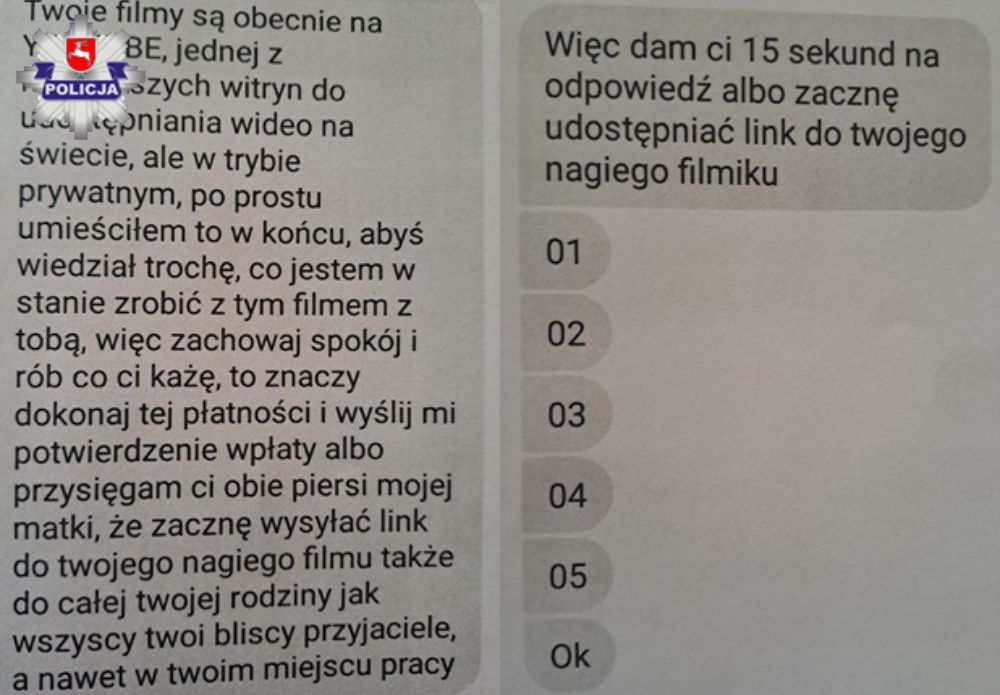 24-latek zaczął otrzymywać groźby