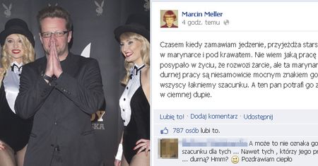 Meller o dostawcy: "Łaknie szacunku, W CIEMNEJ DUPIE"