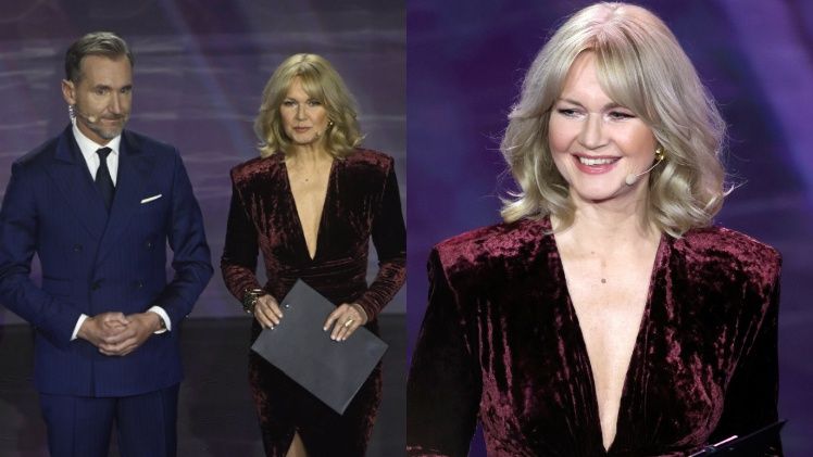 Grażyna Torbicka bryluje na gali w burgundowej sukni