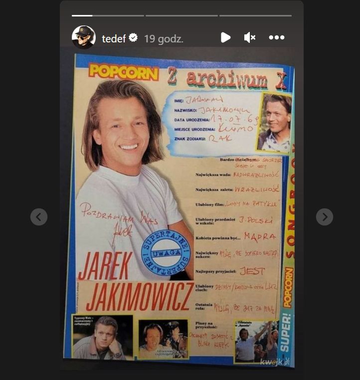 Jakimowicz w "Popcornie" (1998)