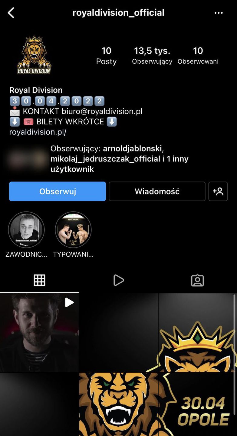Z instagramowego profilu Royal Division zniknęły zdjęcia uczestników