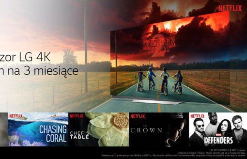 Netflix przez 3 miesiące gratis przy zakupie telewizora LG 4K