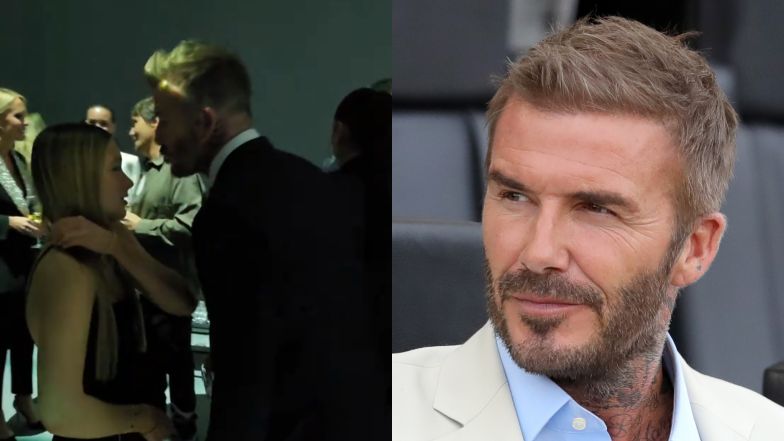 Spott im Netz: Harper Beckham wehrt Davids Kussversuch ab