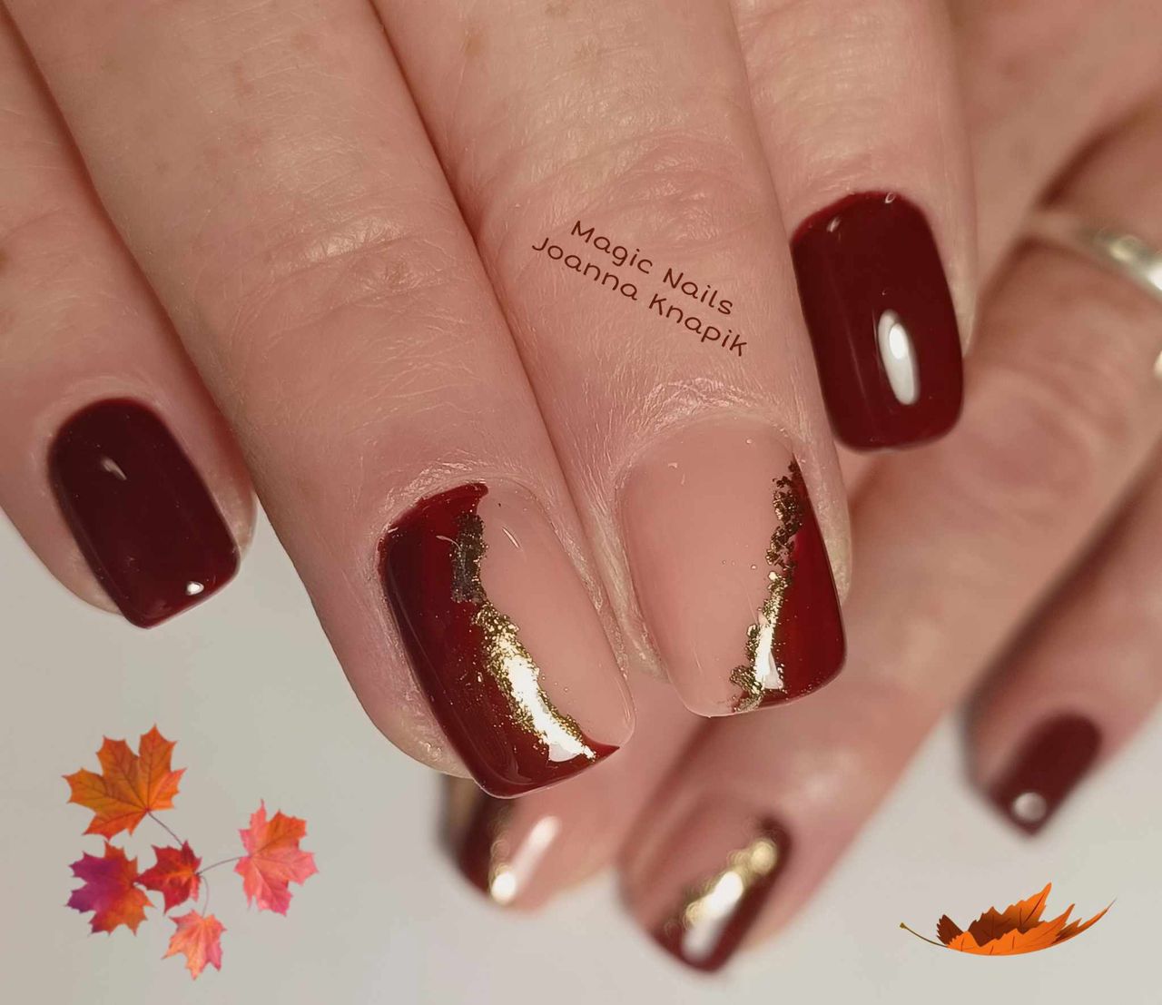 Przykład jesiennego manicure