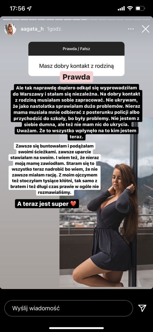 Screen z Instastories Agaty Barglik