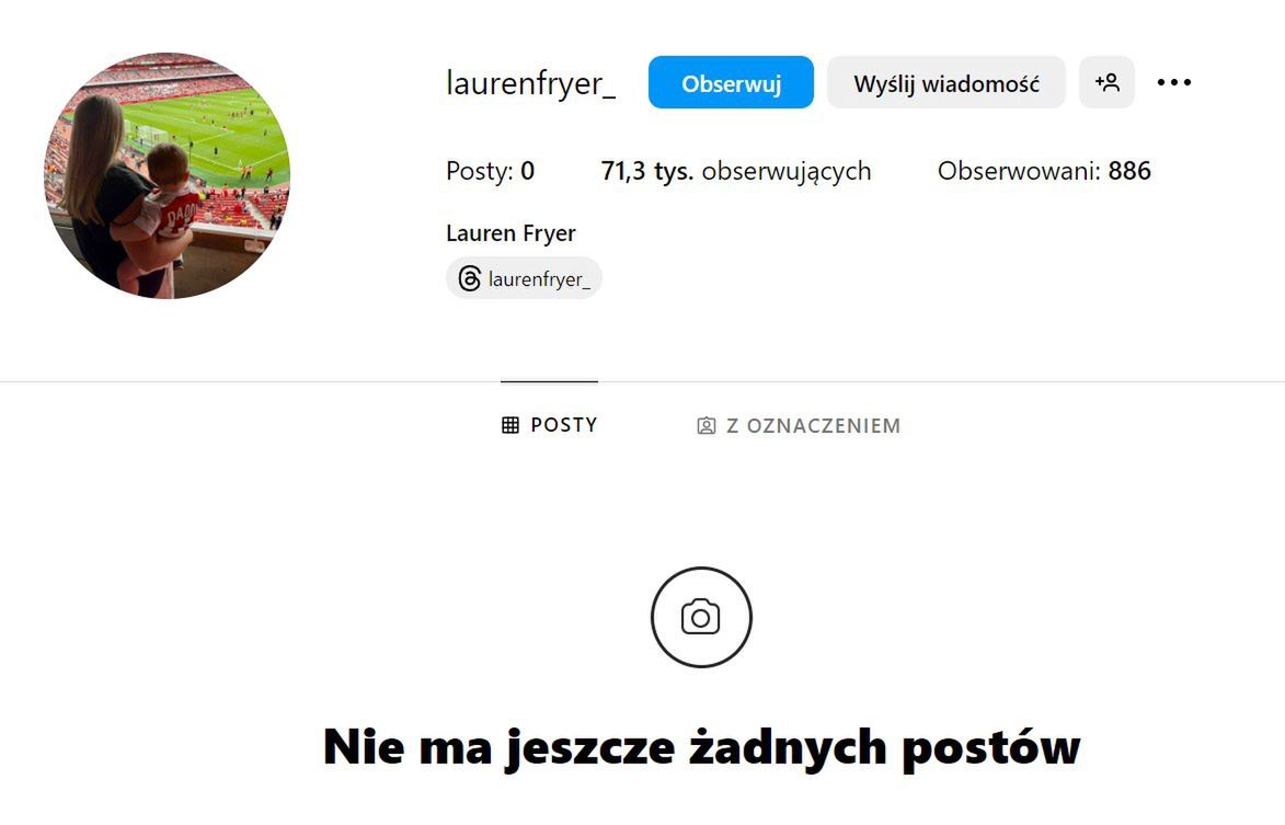 Na zdjęciu: profil Lauren Fryer