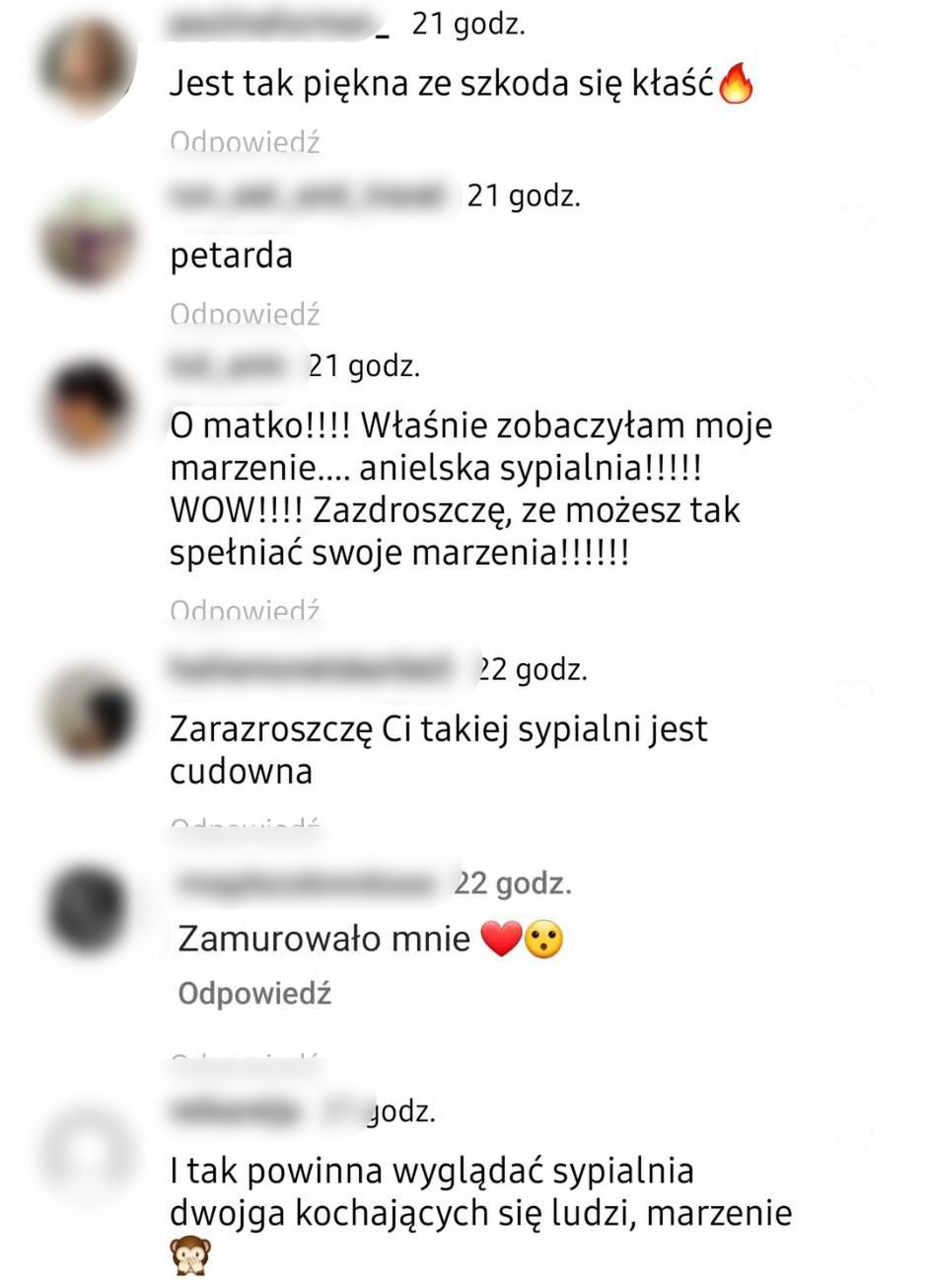 Fani zachwycają się sypialną Andziaks