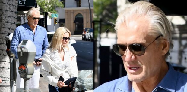 Dolph Lundgren sfotografowany na mieście z młodszą o blisko 40 LAT żoną. Po lunchu odjechali ferrari 68-latka (ZDJĘCIA)