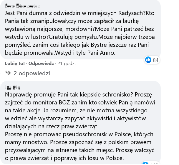 Internauci o schronisku w Bystrym