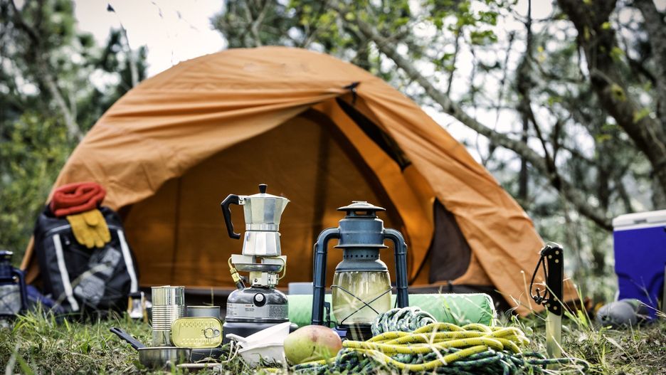 Equipment and accessories for mountain hiking in the wilderness