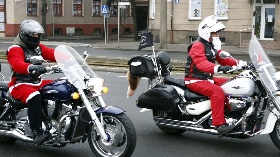 Mikołaje na motocyklach w Grudziądzu