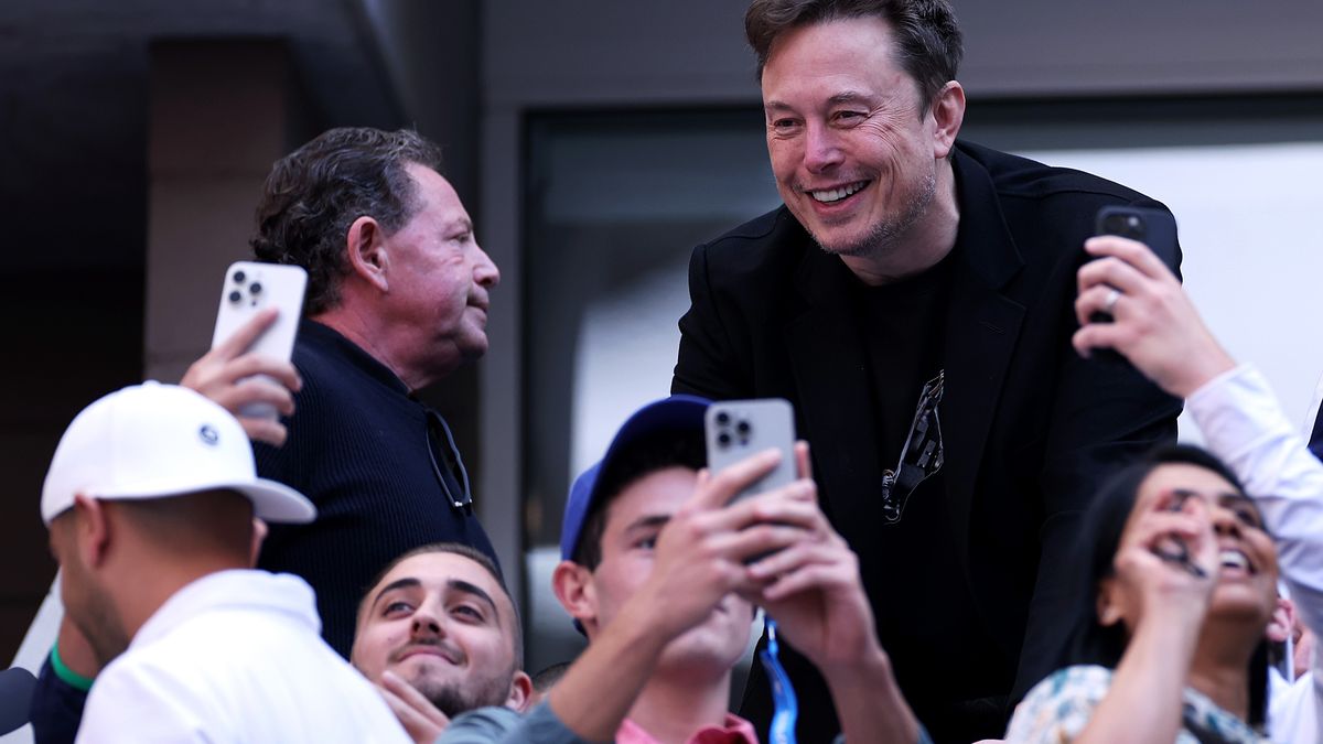 NEW YORK, NEW YORK - SEPTEMBER 08:  Elon Musk attends the Men's Singles Final match between Taylor Fritz of the United States and Jannik Sinner of Italy on Day Fourteen of the 2024 US Open at USTA Billie Jean King National Tennis Center on September 08, 2024 in the Flushing neighborhood of the Queens borough of New York City. (Photo by Sarah Stier/Getty Images)