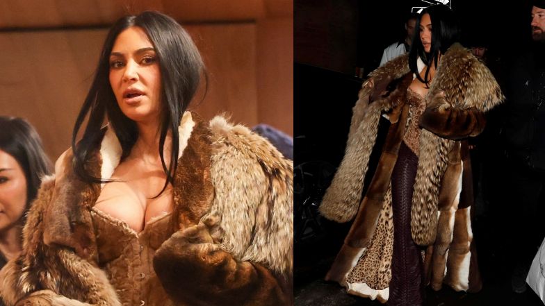 Kim Kardashian w futrze
