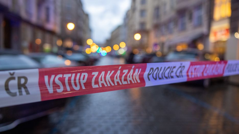 PRAGUE, CZECH REPUBLIC - DECEMBER 21: Police take security measures as several people were killed and injured in a shooting incident near a university in Prague, Czech Republic on December 21, 2023. The incident took place at the Charles University Faculty of Arts in central Prague, according to the police. (Photo by Stringer/Anadolu via Getty Images)