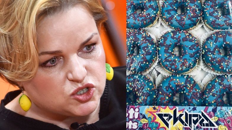 Katarzyna Bosacka analizuje skład pączków Ekipy Friza 