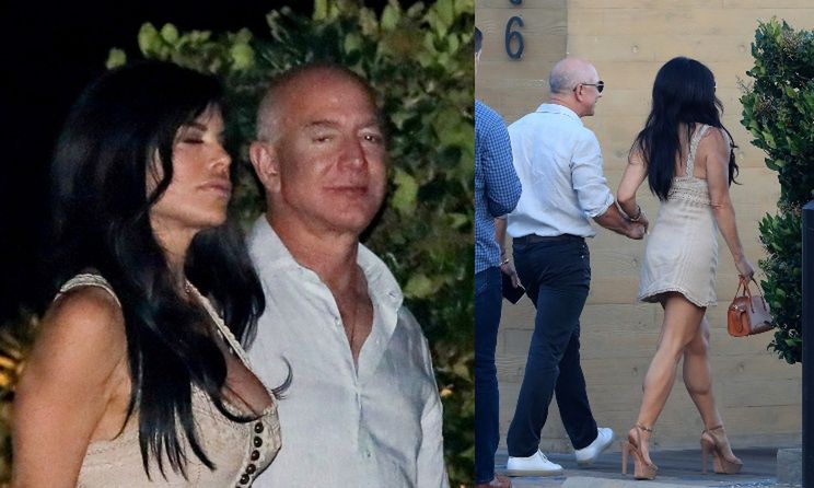 Multimiliarder Jeff Bezos i wydekoltowana Lauren Sanchez przemykają do restauracji 