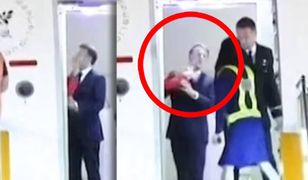 Macron spoliczkowany przez żonę? Dziwne nagranie z samolotu