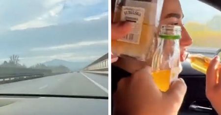 Toast "małpkami" na autostradzie. Same wrzuciły to do sieci