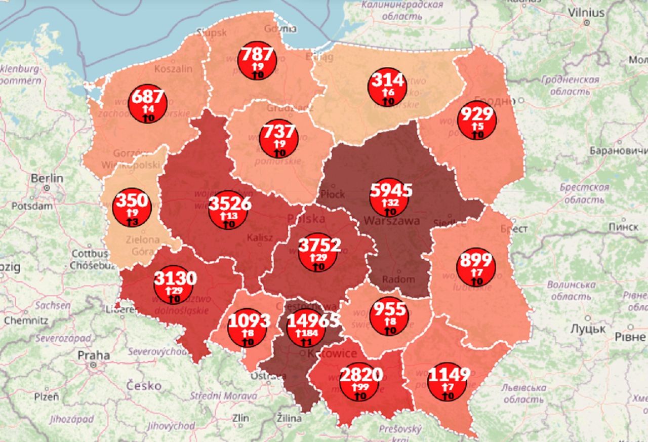 Koronawirus w Polsce. Rośnie liczba dobowych zachorowań [Aktualna mapa zakażeń]