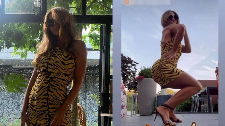 Anna Lewandowska bawi się na weselu znajomych