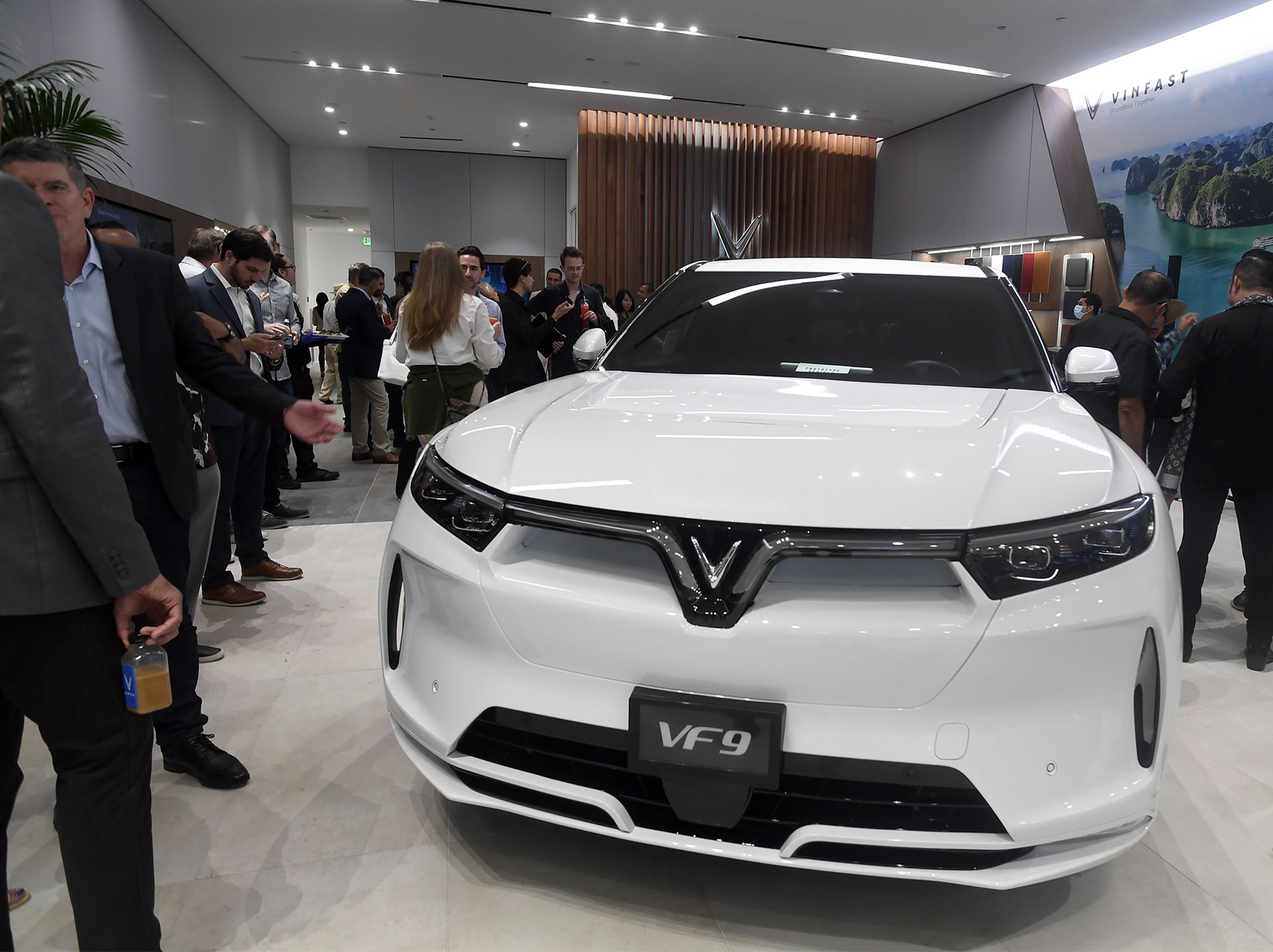 SANTA MONICA, CA - July 14:  Vinfast US held a grand opening of their flagship EV showroom on July 14, 2022 in SANTA MONICA, CA. Vinfast US opened a total of 6 showroom locations in California. (Photo by Nick Ut/Getty Images)