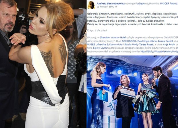 Saramonowicz kpi z gali UNICEF-u: "Gala-srala! POTOKI BOTOKSU, CYCKI, DEPILACJE!"