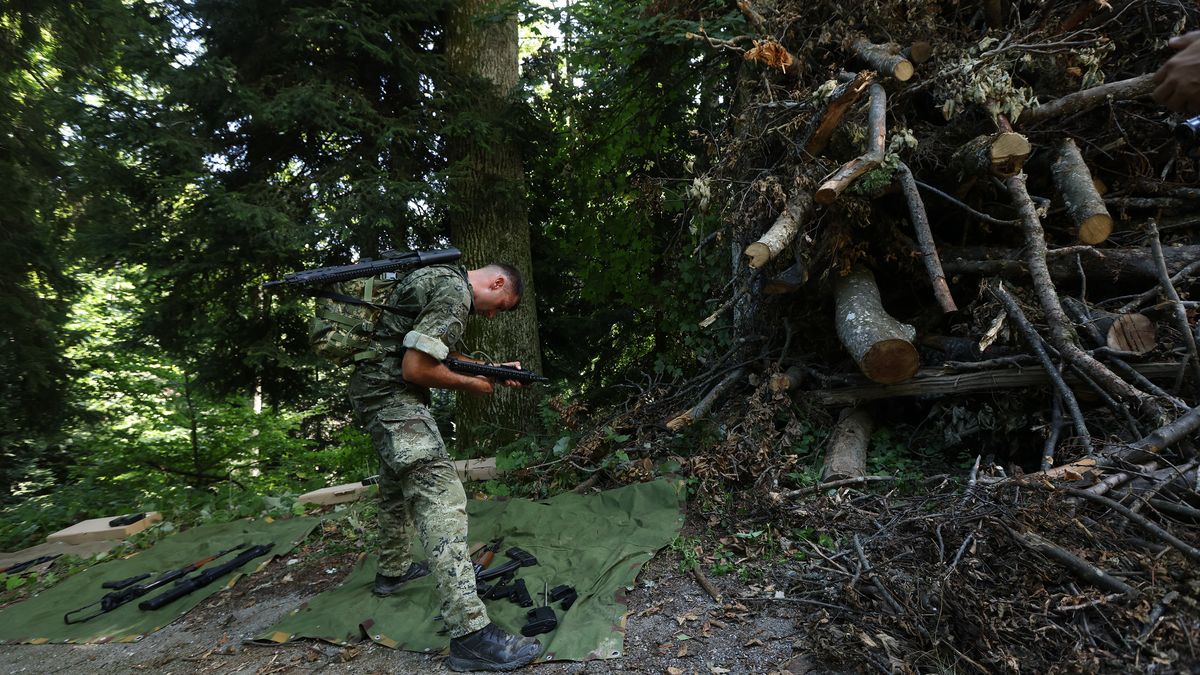 Police sports event Shield of the Homeland held in Zagreb, Croatia on September 8, 2023. Members of the police, army and police officers and seven members of the army and police from neighboring countries, Slovenia and Macedonia, competed in various different sport categories. They started at the Police Academy, making a circuit around Madvednica and finishing at the city centre square. 
(Photo: Boris Scitar/PIXSELL/DeFodi Images News via Getty Images)