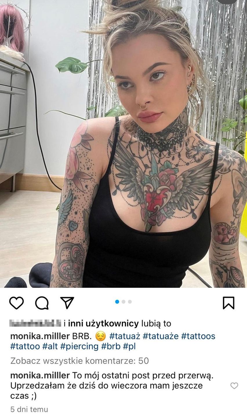 Monika Miller ogłosiła przerwę od Instagrama
