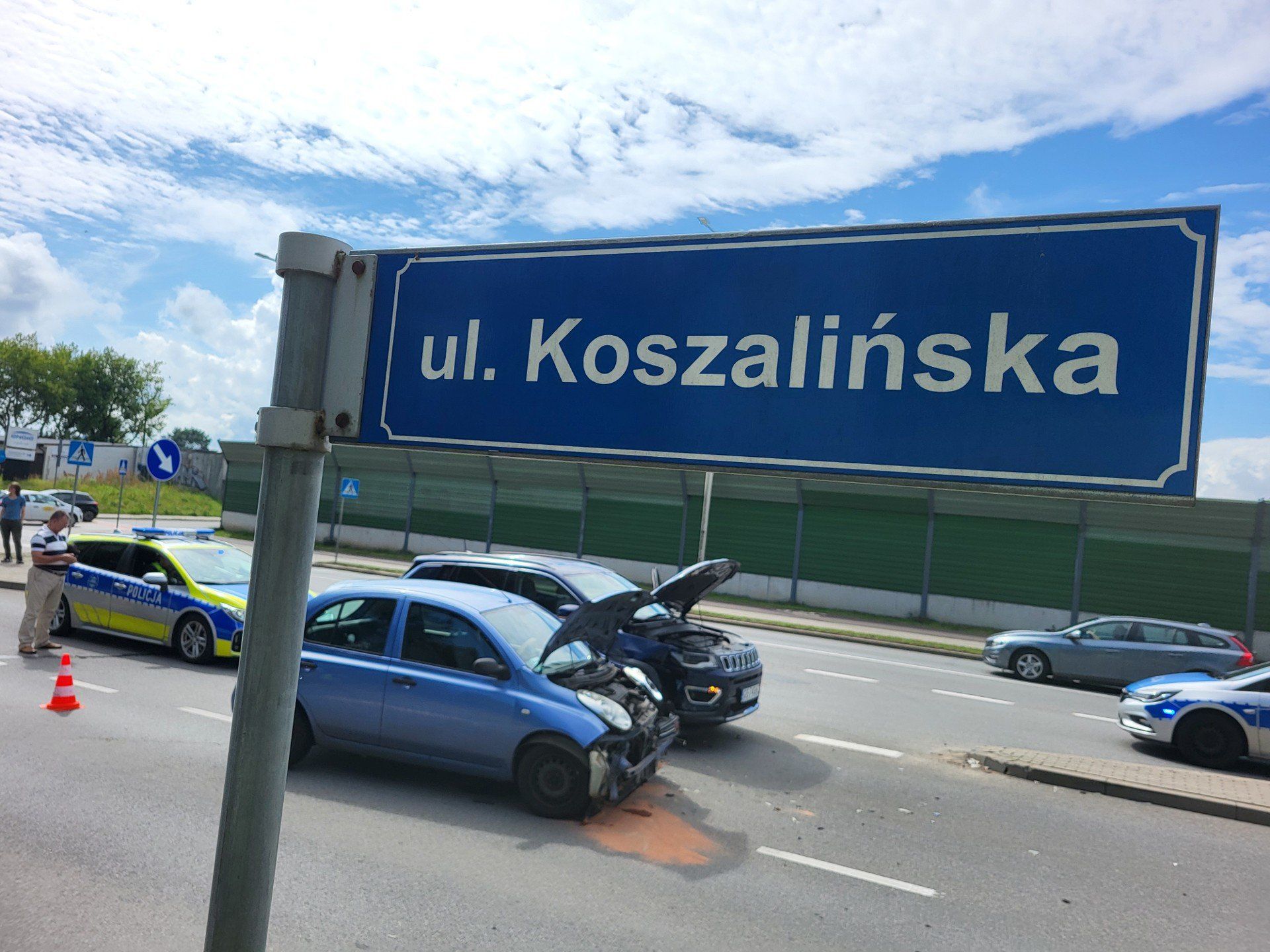 Kolizja na ulicy Koszalińskiej.
