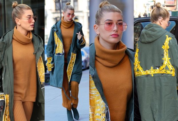 #TRENDY: Hailey Baldwin w dzianinowym komplecie