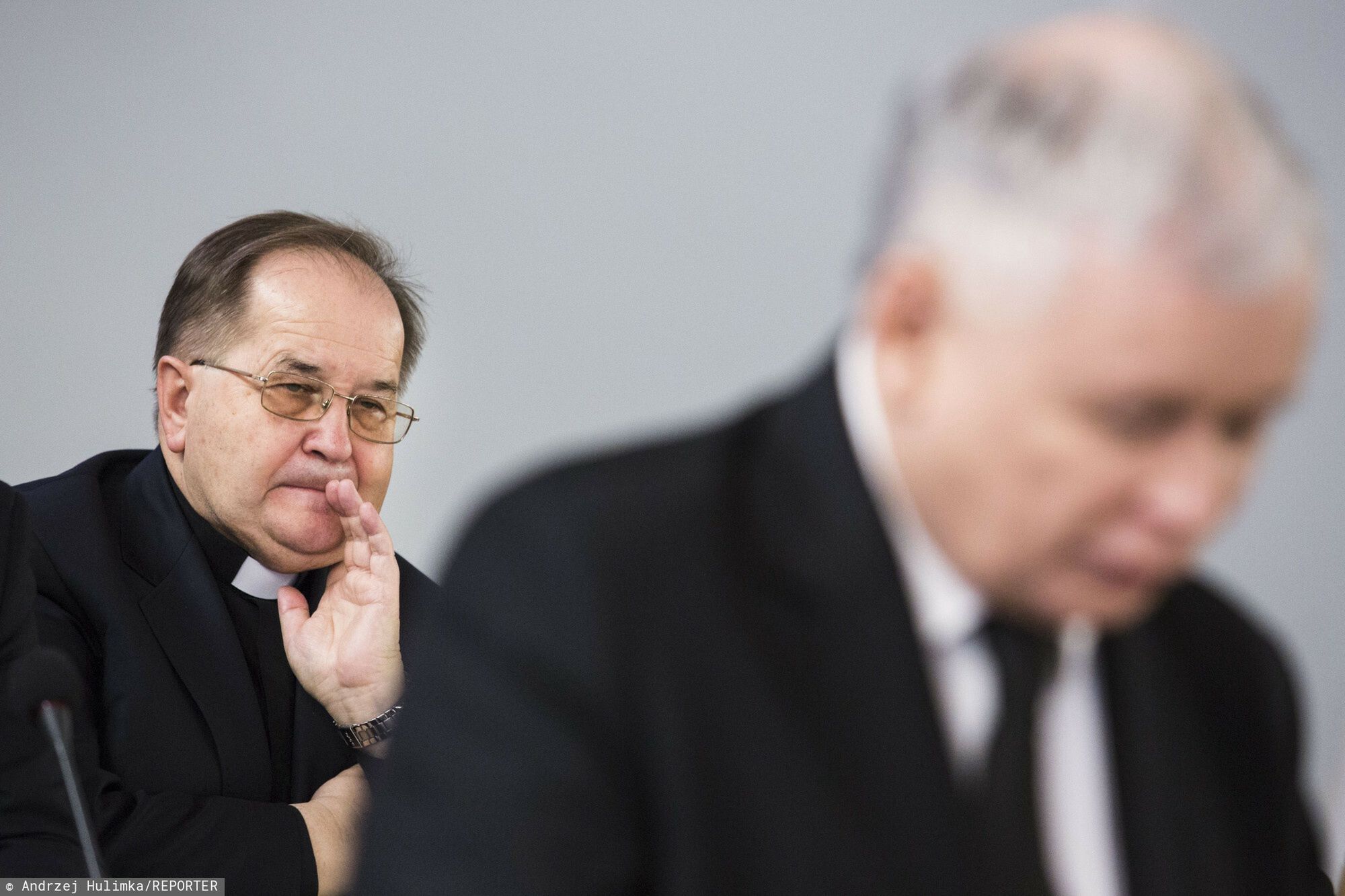 Wspomnienie Przemys?awa Gosiewskiego03.03.2015 Warszawa Wspomnienie Przemyslawa Gosiewskiego w Sejmie N/z Tadeusz Rydzyk, Jaroslaw Kaczynski fot. Andrzej Hulimka/REPORTERAndrzej Hulimka/REPORTER
