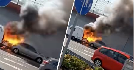 Samochód stanął w ogniu. Poważne zdarzenie Krakowie