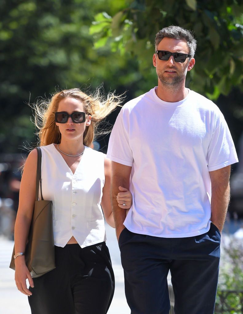 Jennifer Lawrence with her husband