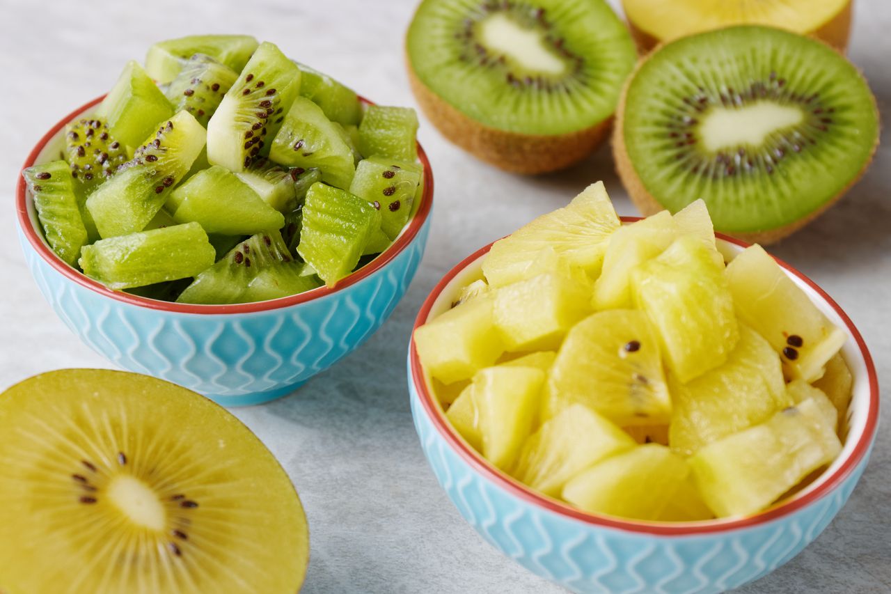 Green and yellow kiwifruit