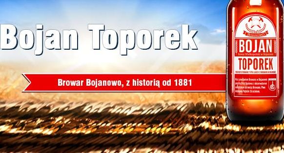 Bojan Toporek reklamowany przez Browary Regionalne Jakubiak jako „Wielkie Polskie piwo”
