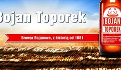 Bojan Toporek reklamowany przez Browary Regionalne Jakubiak jako „Wielkie Polskie piwo”