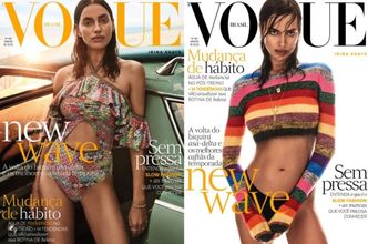 Irina Shayk na dwóch okładkach "Vogue'a"