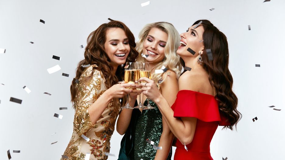 Beautiful Women Celebrating New Year, Having Fun At Party. Portrait Of Happy Smiling Girls In Stylish Glamorous Dresses With Champagne Glasses At Fashion Party. High Resolution.Ihor Pukhnatyywomen, party, style, fashion, glamour, celebrating, celebration, happy, new, year, holiday, smiling, beautiful, young, people, friends, champagne, cheerful, girls, confetti, fun, dresses, colorful, entertainment, event, luxury, fashionable, adult, portrait, sexy, females, stylish, elegant, high, resolution, evening, outfit, festive, bright, smile, dress, look, female, white, background, glitter, vogue, beauty, holidays, women, party, style, fashion, glamour, celebrating, celebration, happy, new, year, holiday, smiling, beautiful, young, people, friends, champagne, cheerful, girls, confetti, fun, dresses, colorful, entertainment, event, luxury, fashionable, adult, portrait, sexy, females, stylish, elegant, high, resolution, evening, outfit, festive, bright, smile, dress, look, female, white, background, glitter, vogue, beauty, holidays