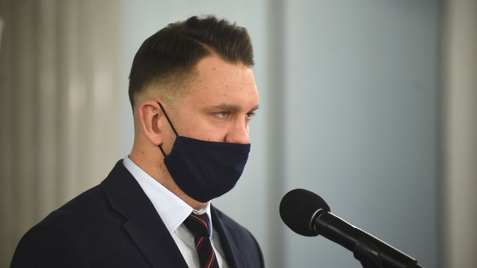 Warszawa 16.03.2021. Sejm, posiedzenie. N/Z nowy posel Lukasz Mejza
